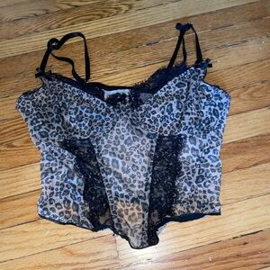 SHEIN Brown and Black Tank Top with Adjustable Straps